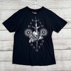 Marilyn Manson US Tour 2024 Concert T-Shirt Adult Large Black Concert Merch